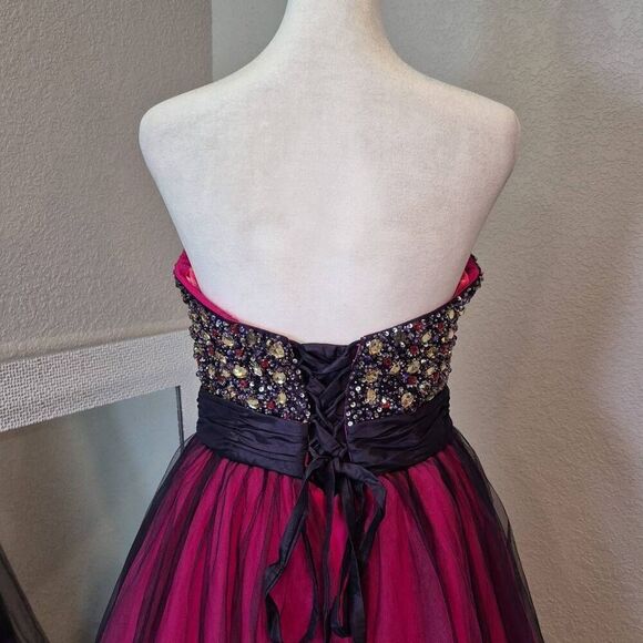 Flirt by Maggie Soterro Strapless Tulle Prom Dress Ball Gown Size 8 - Picture 4 of 10